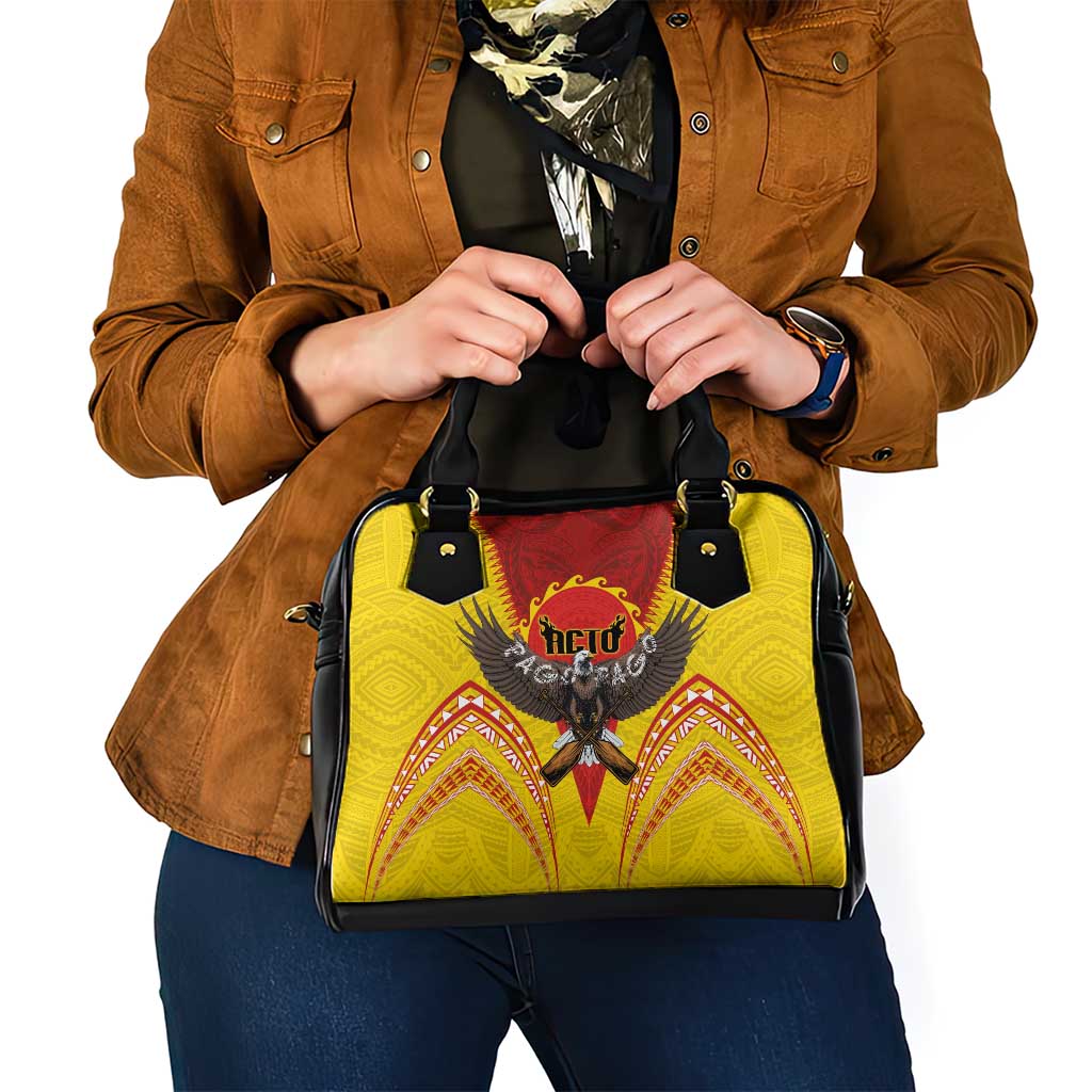 American Samoa Fautasi Race Shoulder Handbag Pago Pago-Aeto Samoan Tattoo and Eagle