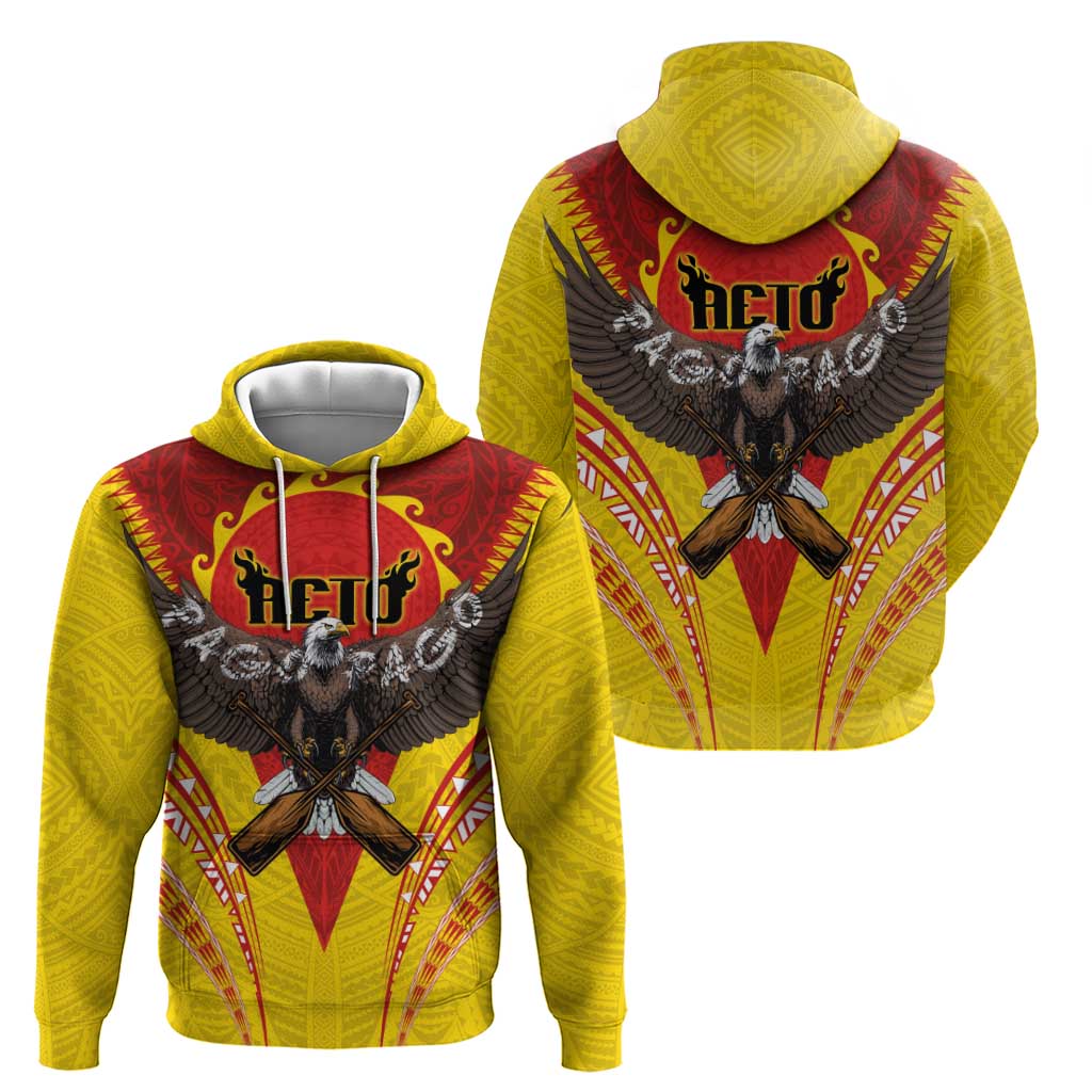 American Samoa Fautasi Race Zip Hoodie Pago Pago-Aeto Samoan Tattoo and Eagle