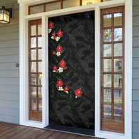 Hawaiian Taro Leaves-Hibiscus and Plumeria Door Cover Floral Tribal Tattoo Motif