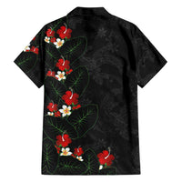 Hawaiian Taro Leaves-Hibiscus and Plumeria Family Matching Mermaid Dress and Hawaiian Shirt Floral Tribal Tattoo Motif LT03 - Polynesian Pride