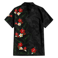 Hawaiian Taro Leaves-Hibiscus and Plumeria Family Matching Puletasi and Hawaiian Shirt Floral Tribal Tattoo Motif LT03 - Polynesian Pride