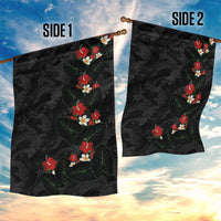 Hawaiian Taro Leaves-Hibiscus and Plumeria Garden Flag Floral Tribal Tattoo Motif