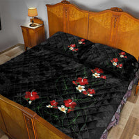 Hawaiian Taro Leaves-Hibiscus and Plumeria Quilt Bed Set Floral Tribal Tattoo Motif LT03 - Polynesian Pride
