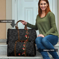 Hawaiian Taro Leaves-Hibiscus and Plumeria Travel Bag Floral Tribal Tattoo Motif