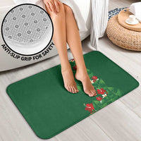 Hawaiian Taro Leaves-Hibiscus and Plumeria Bathroom Set Polynesian Art-Kakau Tattoo Green
