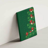 Hawaiian Taro Leaves-Hibiscus and Plumeria Canvas Wall Art Polynesian Art-Kakau Tattoo Green