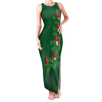 Hawaiian Taro Leaves-Hibiscus and Plumeria Family Matching Tank Maxi Dress and Hawaiian Shirt Polynesian Art-Kakau Tattoo Green