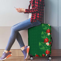 Hawaiian Taro Leaves-Hibiscus and Plumeria Luggage Cover Polynesian Art-Kakau Tattoo Green LT03 - Polynesian Pride