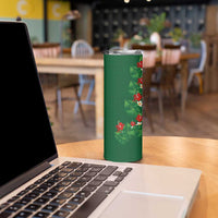Hawaiian Taro Leaves-Hibiscus and Plumeria Skinny Tumbler Polynesian Art-Kakau Tattoo Green LT03 - Polynesian Pride