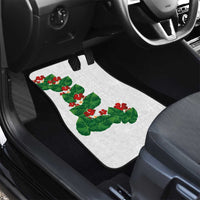 Hawaiian Taro Leaves-Hibiscus and Plumeria Car Mats Polynesian Art-Kakau Tattoo White