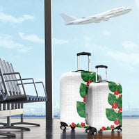 Hawaiian Taro Leaves-Hibiscus and Plumeria Luggage Cover Polynesian Art-Kakau Tattoo White