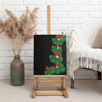 Hawaiian Taro Leaves-Hibiscus and Plumeria Canvas Wall Art Polynesian Art-Kakau Tattoo Black
