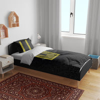 Philippines Polynesian Jasmine Pattern Bedding Set With Barong Tagalog Black Style