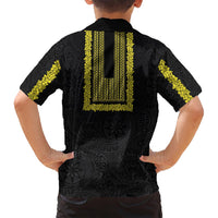 Philippines Polynesian Jasmine Pattern Family Matching Tank Maxi Dress and Hawaiian Shirt With Barong Tagalog Black Style LT03 - Polynesian Pride