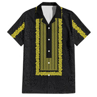 Philippines Polynesian Jasmine Pattern Family Matching Tank Maxi Dress and Hawaiian Shirt With Barong Tagalog Black Style LT03 Dad's Shirt - Short Sleeve Black - Polynesian Pride
