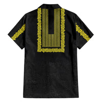 Philippines Polynesian Jasmine Pattern Family Matching Tank Maxi Dress and Hawaiian Shirt With Barong Tagalog Black Style LT03 - Polynesian Pride