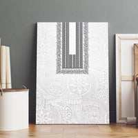 Philippines Polynesian Jasmine Pattern Canvas Wall Art With Barong Tagalog White Style