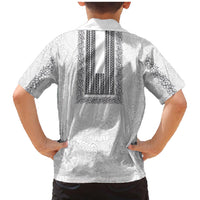 Philippines Polynesian Jasmine Pattern Family Matching Mermaid Dress and Hawaiian Shirt With Barong Tagalog White Style