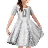Philippines Polynesian Jasmine Pattern Family Matching Mermaid Dress and Hawaiian Shirt With Barong Tagalog White Style