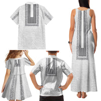 Philippines Polynesian Jasmine Pattern Family Matching Tank Maxi Dress and Hawaiian Shirt With Barong Tagalog White Style LT03 - Polynesian Pride
