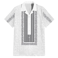 Philippines Polynesian Jasmine Pattern Family Matching Tank Maxi Dress and Hawaiian Shirt With Barong Tagalog White Style LT03 Dad's Shirt - Short Sleeve White - Polynesian Pride