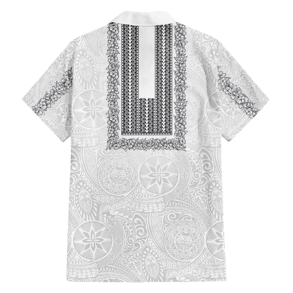 Philippines Polynesian Jasmine Pattern Family Matching Tank Maxi Dress and Hawaiian Shirt With Barong Tagalog White Style LT03 - Polynesian Pride