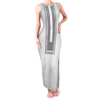 Philippines Polynesian Jasmine Pattern Family Matching Tank Maxi Dress and Hawaiian Shirt With Barong Tagalog White Style LT03 Mom's Dress White - Polynesian Pride