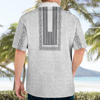 Philippines Polynesian Jasmine Pattern Hawaiian Shirt With Barong Tagalog White Style