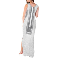 Philippines Polynesian Jasmine Pattern Tank Maxi Dress With Barong Tagalog White Style