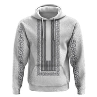 Philippines Polynesian Jasmine Pattern Zip Hoodie With Barong Tagalog White Style