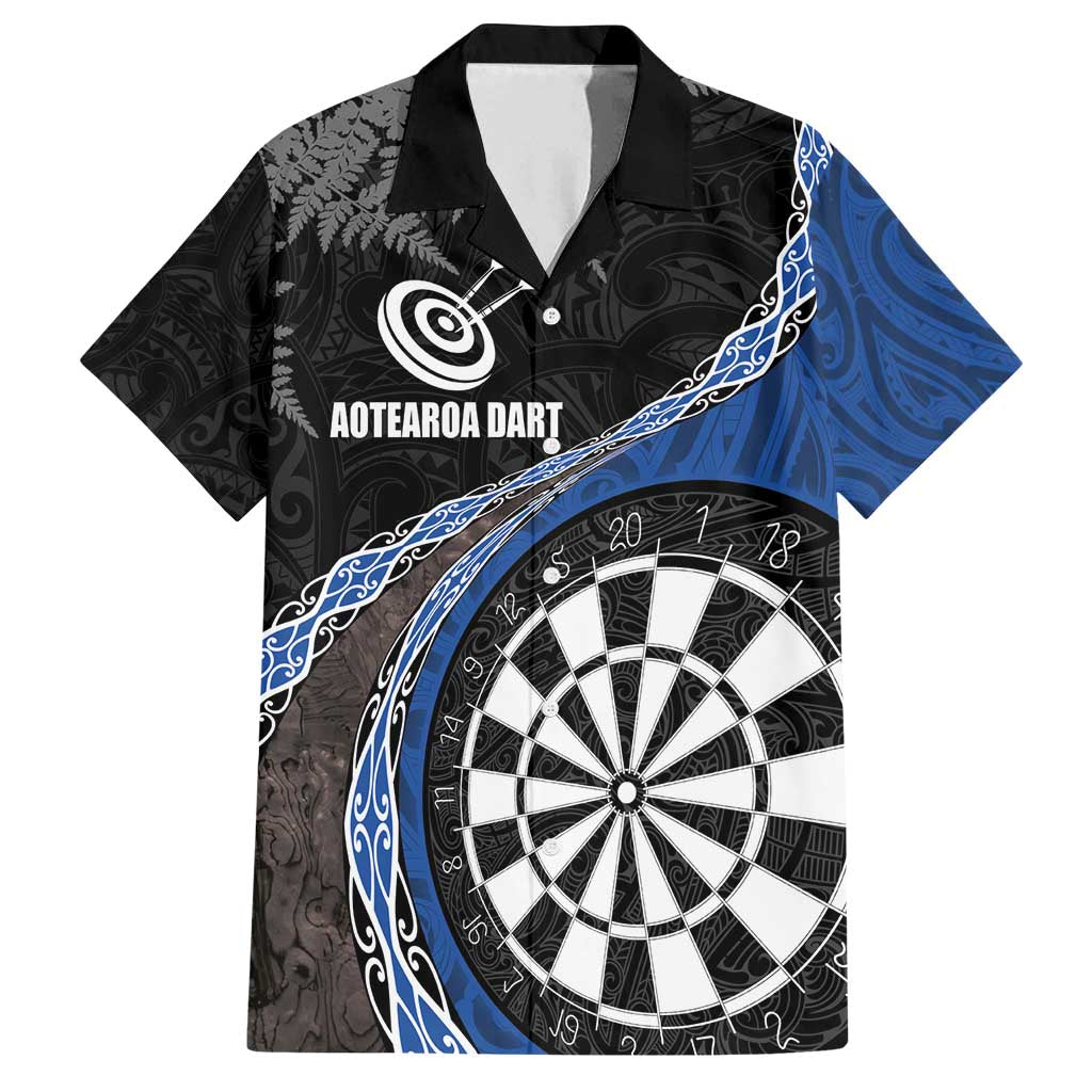 Personalised New Zealand Darts Family Matching Tank Maxi Dress and Hawaiian Shirt Koru Tribal Tattoo and Silver Fern Maori Pattern Blue Color