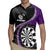 Personalised New Zealand Darts Rugby Jersey Koru Tribal Tattoo and Silver Fern Maori Pattern Purple Color