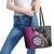 Personalised New Zealand Darts Leather Tote Bag Koru Tribal Tattoo and Silver Fern Maori Pattern Pink Color