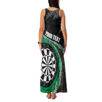 Personalised New Zealand Darts Family Matching Tank Maxi Dress and Hawaiian Shirt Koru Tribal Tattoo and Silver Fern Maori Pattern Green Color