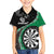Personalised New Zealand Darts Family Matching Tank Maxi Dress and Hawaiian Shirt Koru Tribal Tattoo and Silver Fern Maori Pattern Green Color