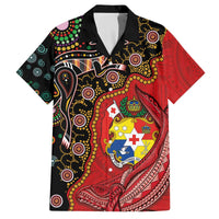 Tonga Ngatu and Australia Together Family Matching Puletasi and Hawaiian Shirt Polynesian Humpback Whale and Aboriginal Kangaroo