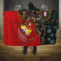 Tonga Ngatu and Australia Together Hooded Blanket Polynesian Humpback Whale and Aboriginal Kangaroo LT03 - Polynesian Pride