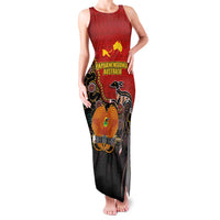 Personalised Papua New Guinea and Australia Together Family Matching Tank Maxi Dress and Hawaiian Shirt Bird-of-paradise and Kangaroo with Aboriginal Pattern
