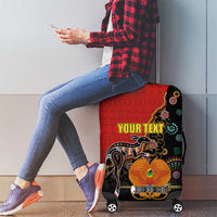 Personalised Papua New Guinea and Australia Together Luggage Cover Bird-of-paradise and Kangaroo with Aboriginal Pattern LT03 - Polynesian Pride