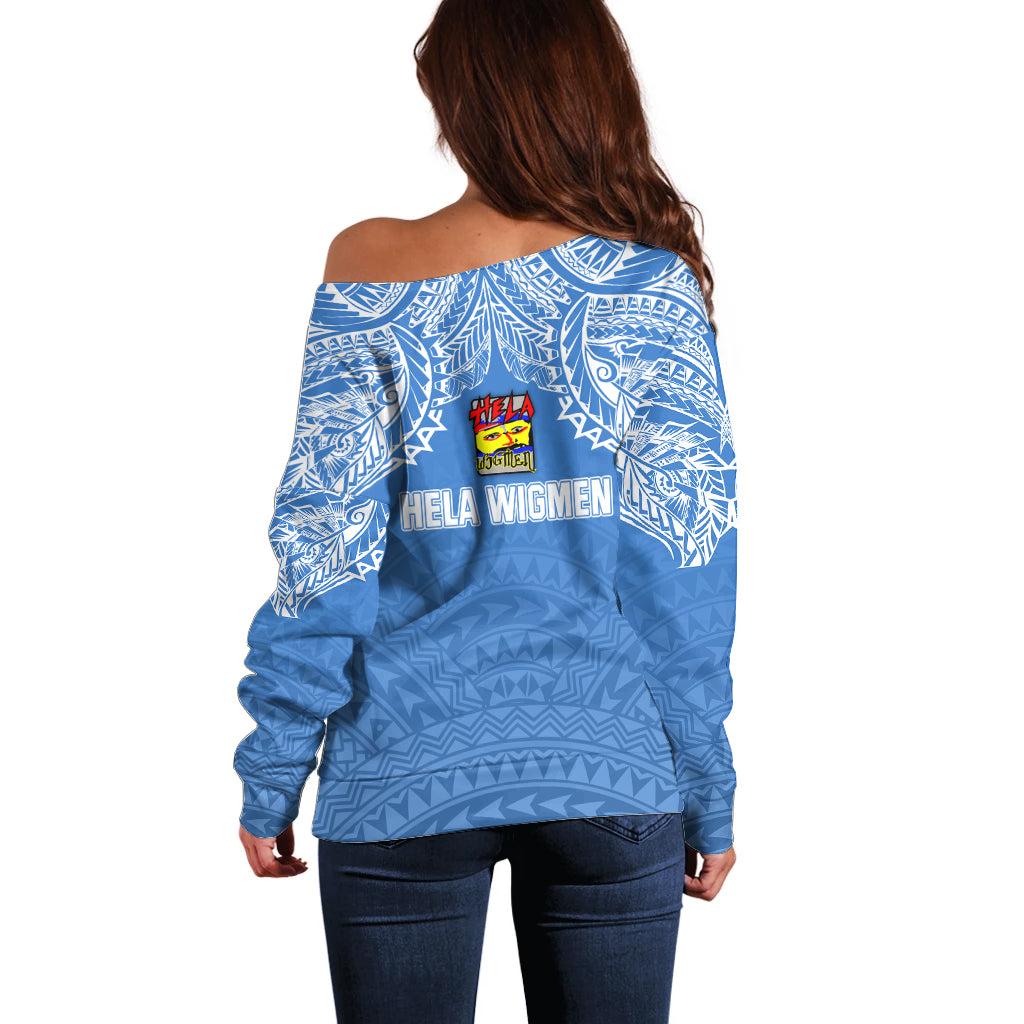 Hela Wigmen Rugby Off Shoulder Sweater Papua New Guinea Polynesian Tattoo LT03 - Polynesian Pride