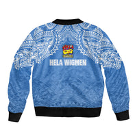 Hela Wigmen Rugby Sleeve Zip Bomber Jacket Papua New Guinea Polynesian Tattoo LT03 - Polynesian Pride