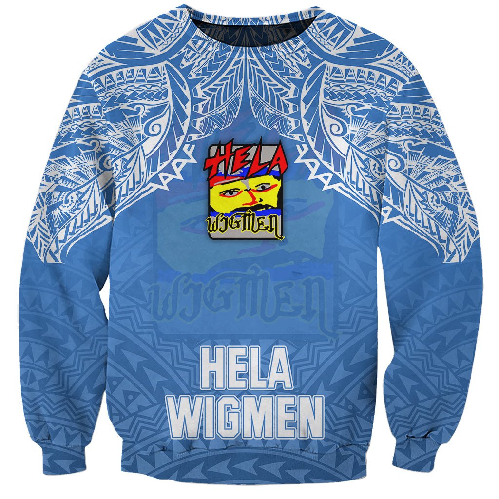 Hela Wigmen Rugby Sweatshirt Papua New Guinea Polynesian Tattoo LT03 Unisex Blue - Polynesian Pride