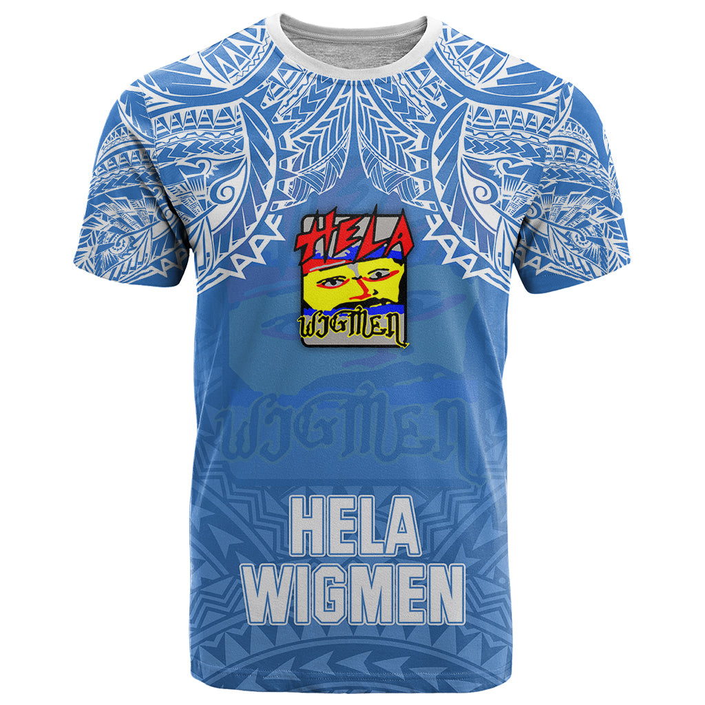 Hela Wigmen Rugby T Shirt Papua New Guinea Polynesian Tattoo LT03 Blue - Polynesian Pride