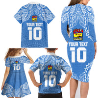 Custom Hela Wigmen Rugby Family Matching Long Sleeve Bodycon Dress and Hawaiian Shirt Papua New Guinea Polynesian Tattoo LT03 - Polynesian Pride