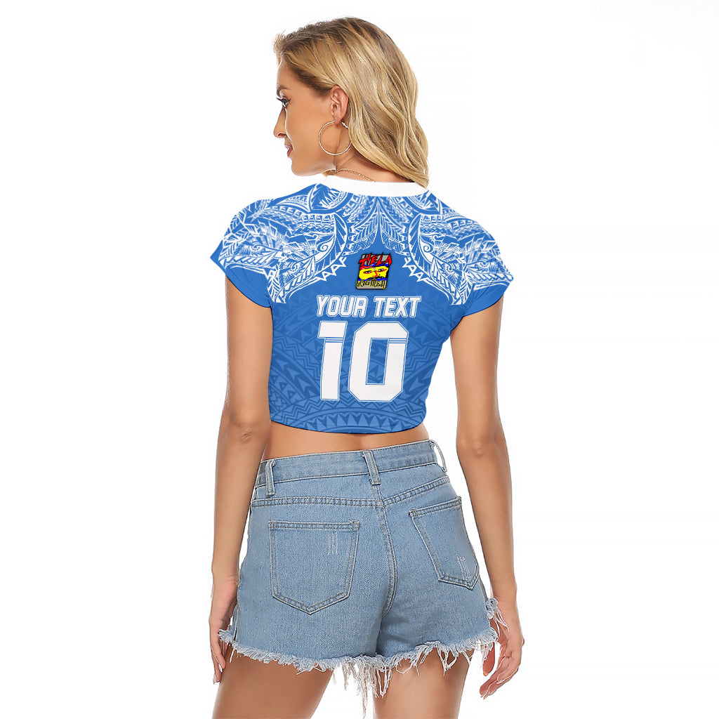 Custom Hela Wigmen Rugby Raglan Cropped T Shirt Papua New Guinea Polynesian Tattoo LT03 - Polynesian Pride