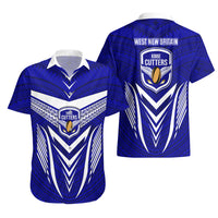 Kimbe Cutters Rugby Hawaiian Shirt Papua New Guinea Polynesian Tattoo Blue Version LT03 - Polynesian Pride