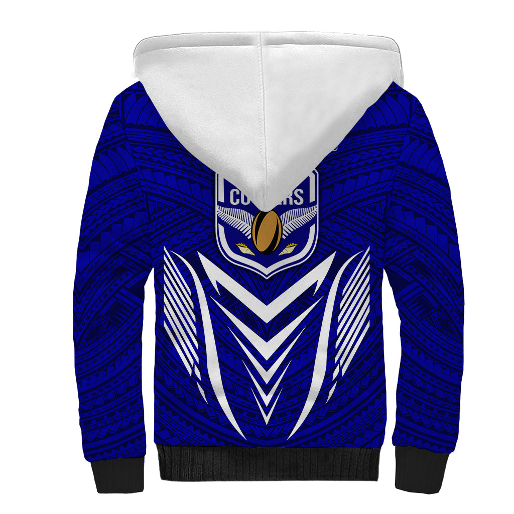 Kimbe Cutters Rugby Sherpa Hoodie Papua New Guinea Polynesian Tattoo Blue Version LT03 - Polynesian Pride