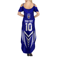 Custom Kimbe Cutters Rugby Family Matching Summer Maxi Dress and Hawaiian Shirt Papua New Guinea Polynesian Tattoo Blue Version LT03 - Polynesian Pride