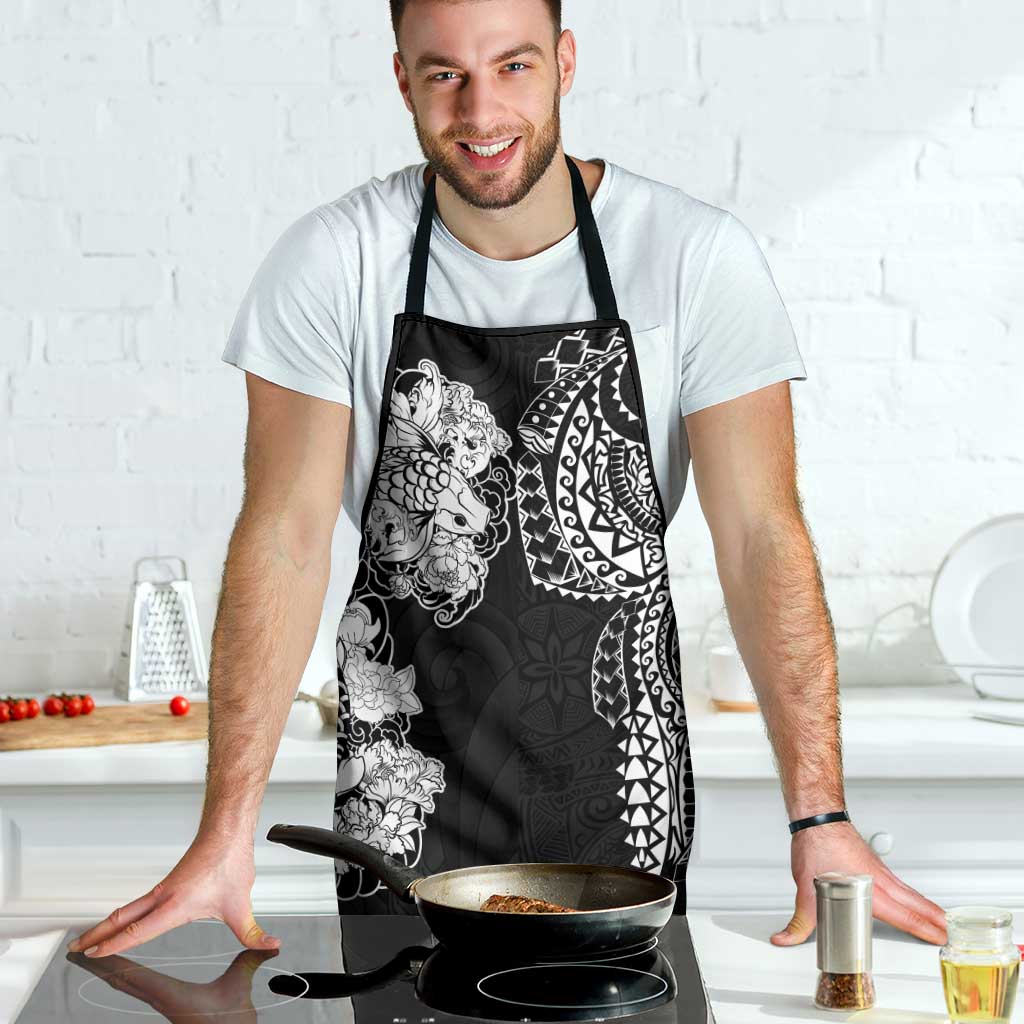 Japanese Irezumi and Hawaiian Polynesian Art Tattoo Apron Black Color - Polynesian Pride