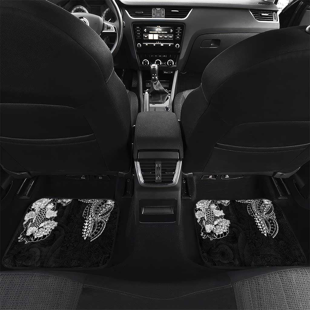 Japanese Irezumi and Hawaiian Polynesian Art Tattoo Car Mats Black Color - Polynesian Pride